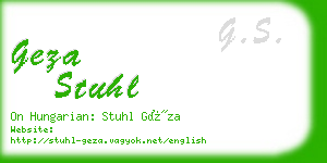 geza stuhl business card